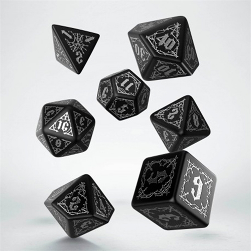 Bloodsucker Black and Silver Dice Set - Rollespilsterninger - Q-Workshop